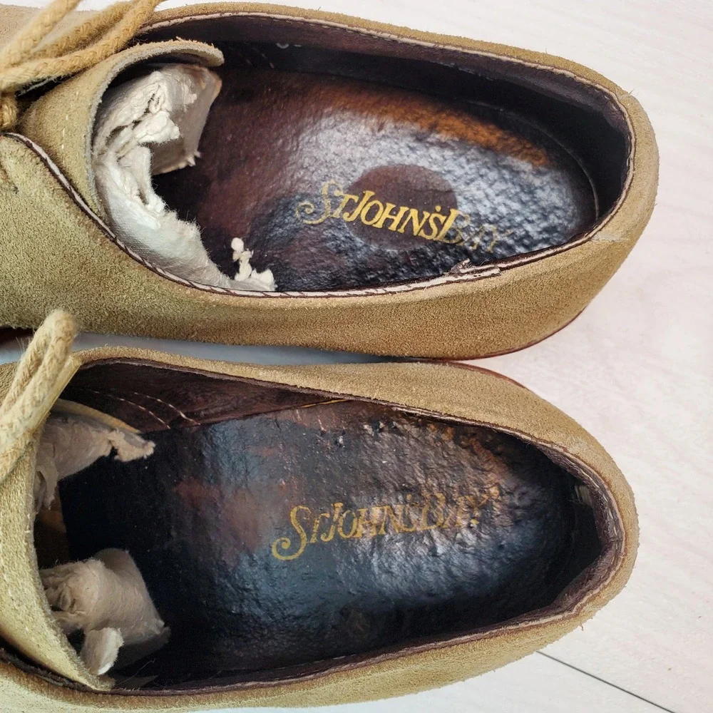 ST JOHNS Mens Suede Desert Boots Tan Lace Up Comfort Leather‎ Upper Size 8 D